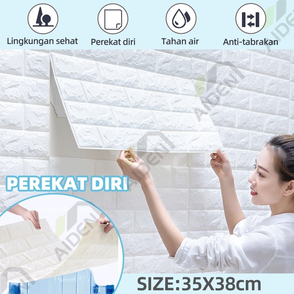 Wallpaper 3D Wallfoam Busa Motif Bunga Foam Batu Bata Sticker Minimalis Murah Waterproof Tahan Air Dan Minyak Dekorasi Rumah Kamar