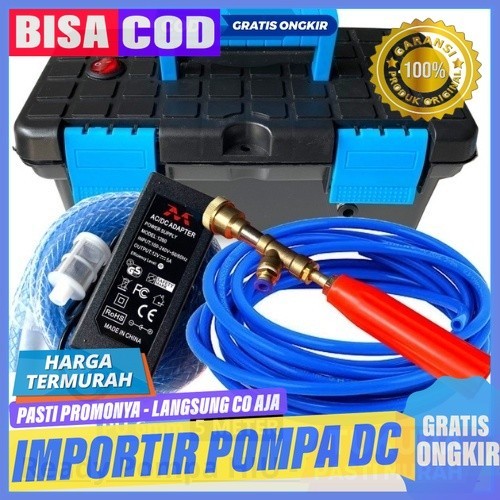 Paket Mesin Pompa Box Mini Portable untuk Cuci Motor Mobil AC Selang 6mm