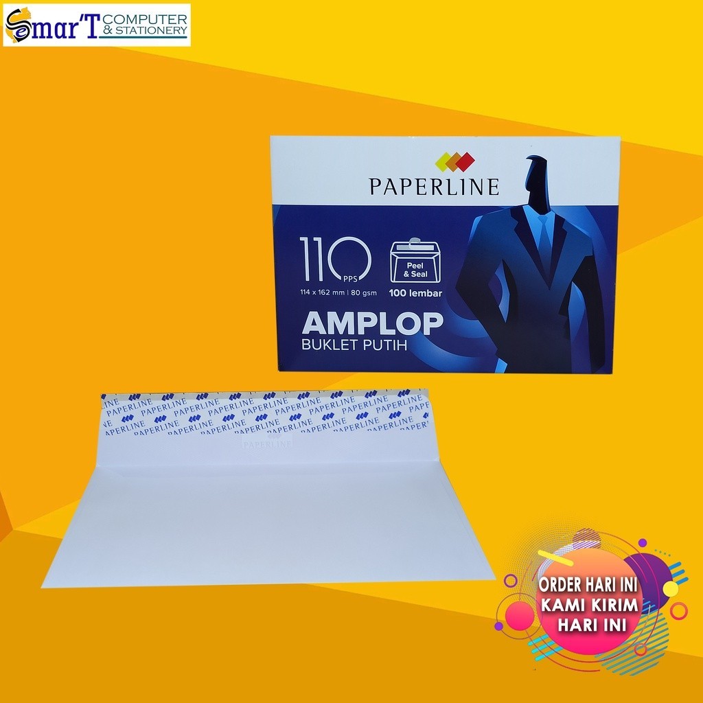 

Amplop Putih Ukuran Sedang 110 PPS Dengan Seal pengaman / Amplop Kondangan Merk Paperline Harga 1Pcs