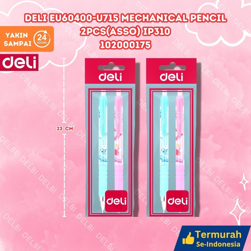 

Deli Pensil mekanik Bumpess Deli 0.5mm - EU60400 1 pcs Deli EU60400-U715 Mechanical Pencil 2pcs(asso) IP310