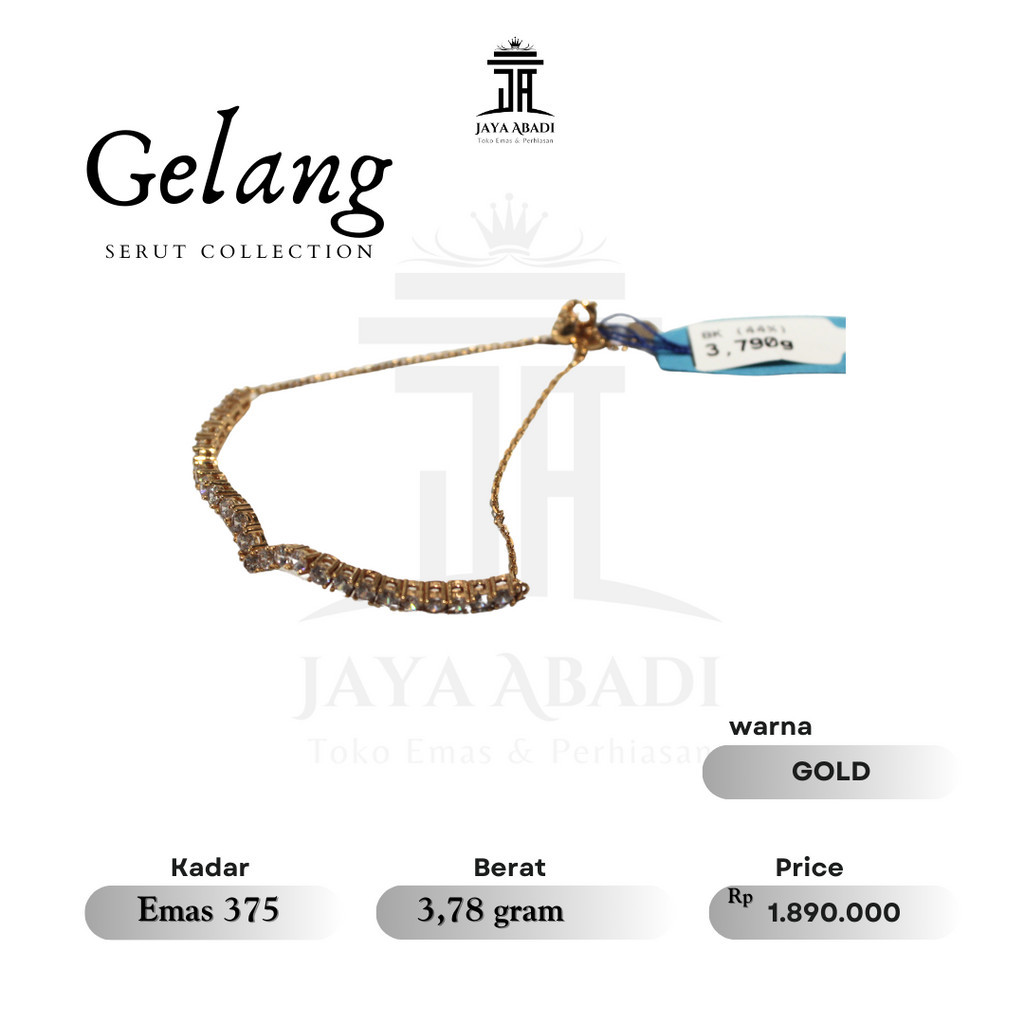 Gelang EMas Perempuan Kadar 375 Asli Wanita Terbaru serut