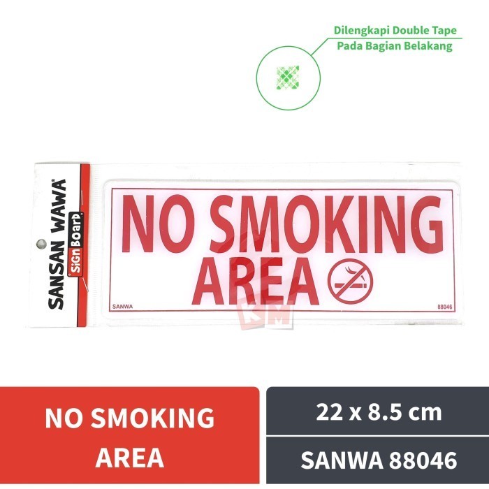 

Sign Board Acrylic No Smoking Area Sansan Wawa SANWA 88046