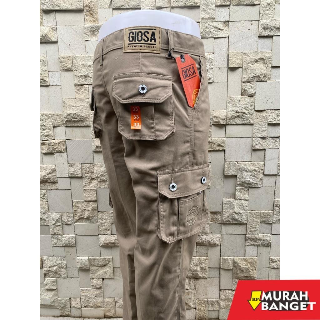 Joggerhit Terbaru- Celana Cargo Panjang Pria Reguler Bahan Katun Tebal Halus Kanvas Original 100% Me