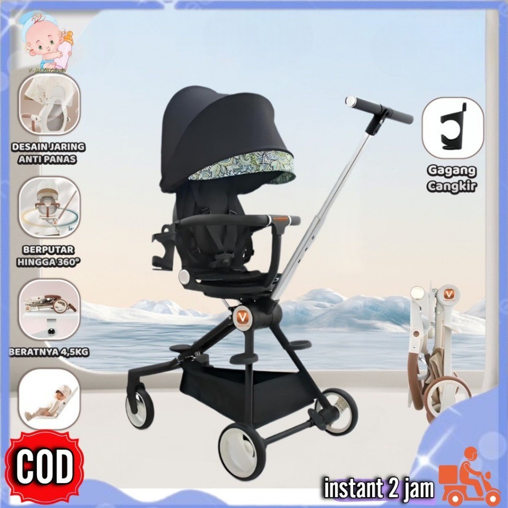 V-BABY Kereta dorong bayi/stroller baby/stroller bayi/kereta dorong bayi multifungsi/kereta dorong l