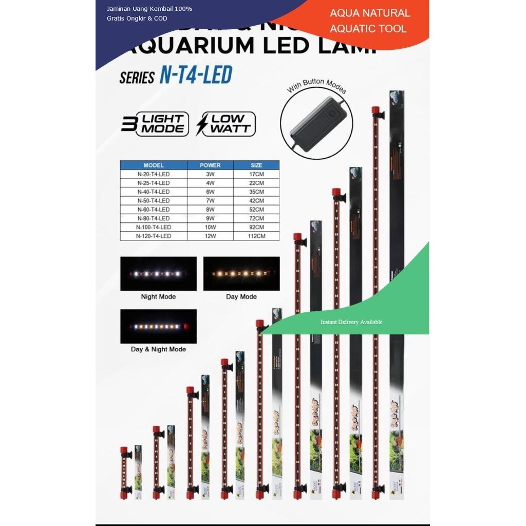 led aquarium celup RECENT DAY NIGHT N T4 LED N 120 uk 120 cm VIA OJOL