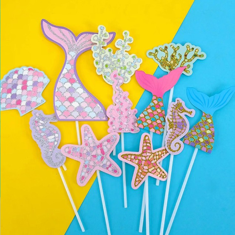 Dekorasi Kue Ulang Tahun Plugin Kue Seri Laut Plugin Kue Kuda Laut Karang Bintang Laut-LOY
