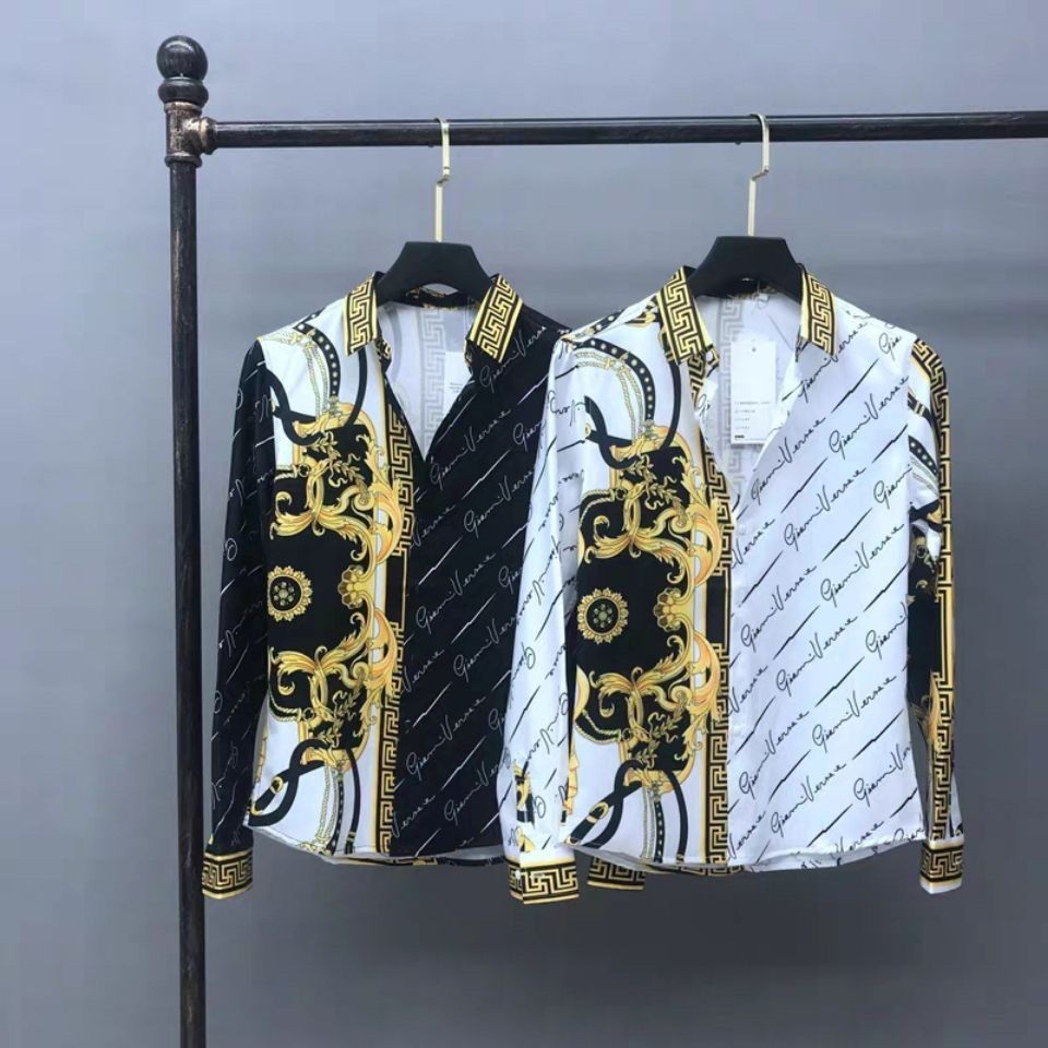 Men's new palace style retro printed shirt
