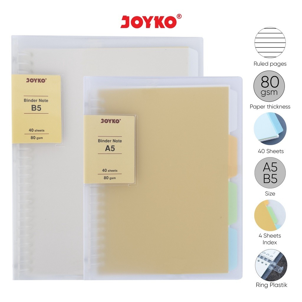 

Binder Note Cover Transparan Buku Tulis Joyko TP-P519 TP-P144