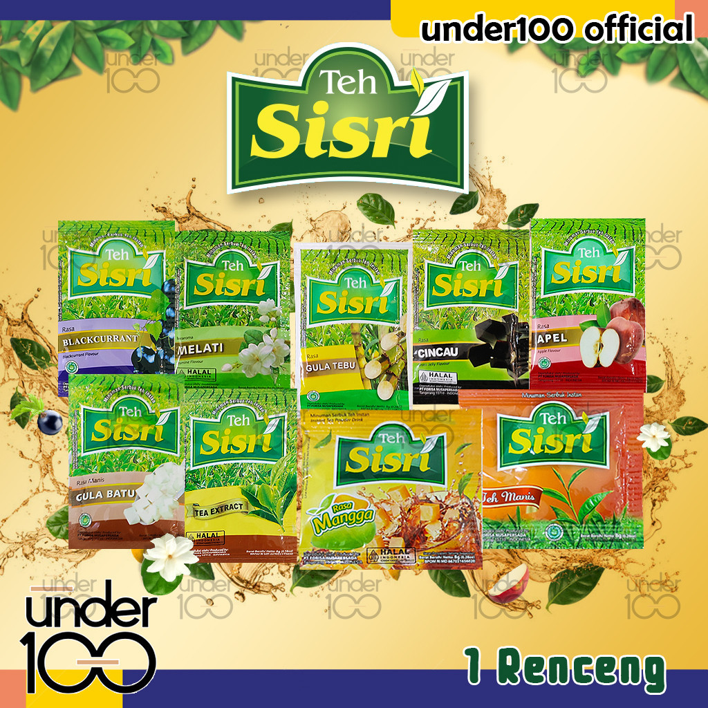 

❤ Under100 ❤ Teh Sisri 1 Renceng Isi 10 Sachet All Variant | Gula Batu | Blackcurrant | Mangga | Teh Manis | Melati | Gula Tebu | Apel | Tea Extract | Cincau | HALAL BPOM