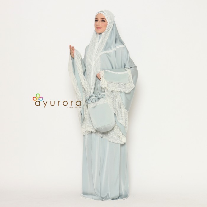 Mukena Ayurora Royal Series - Mint Blue, polos