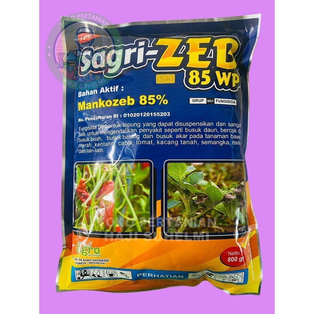Fungisida mankozeb SAGRI-ZEB sagri zeb 85wp isi 800gr dari SATYA AGRO