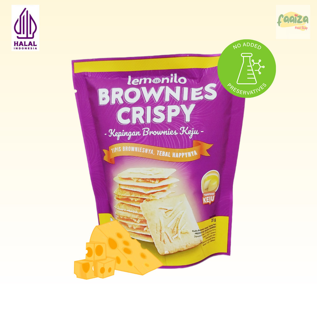 

Lemonilo Brownies Crispy Keju 35gr Camilan Diet Rendah Gluten