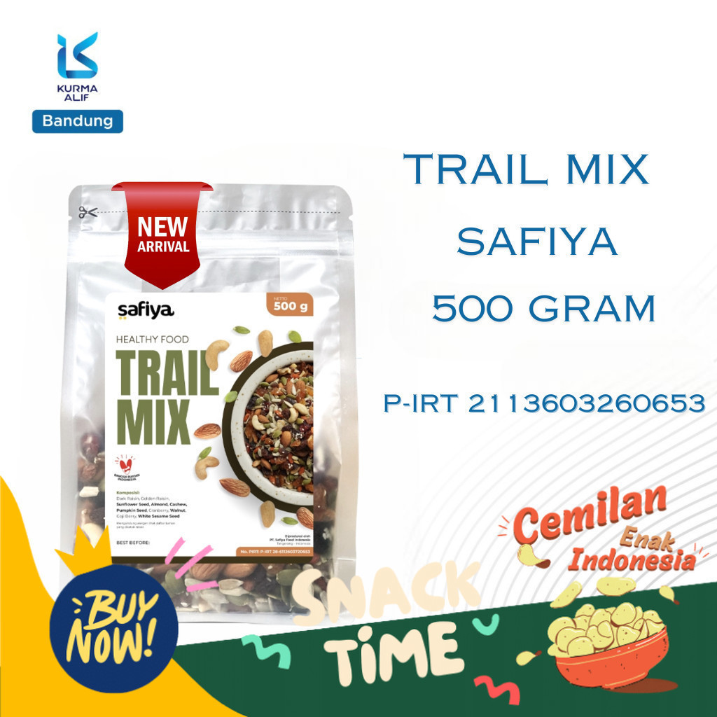 

Special Diskon Trail Mix Safiya 500 Gram - Dried Mixed Fruit Seed and Nut Cemilan Sehat Original