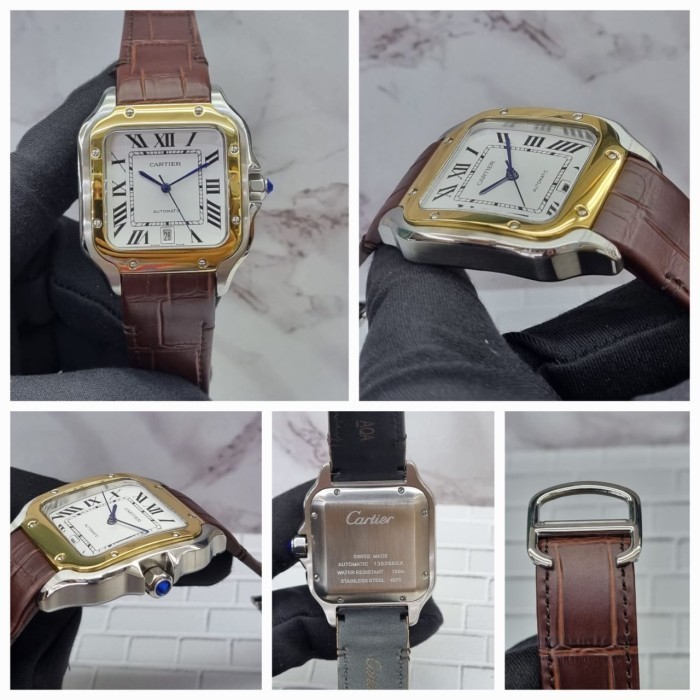 Jam tangan cartier automatic mewah termurah jam tangan automatic leather ring gold 40mm