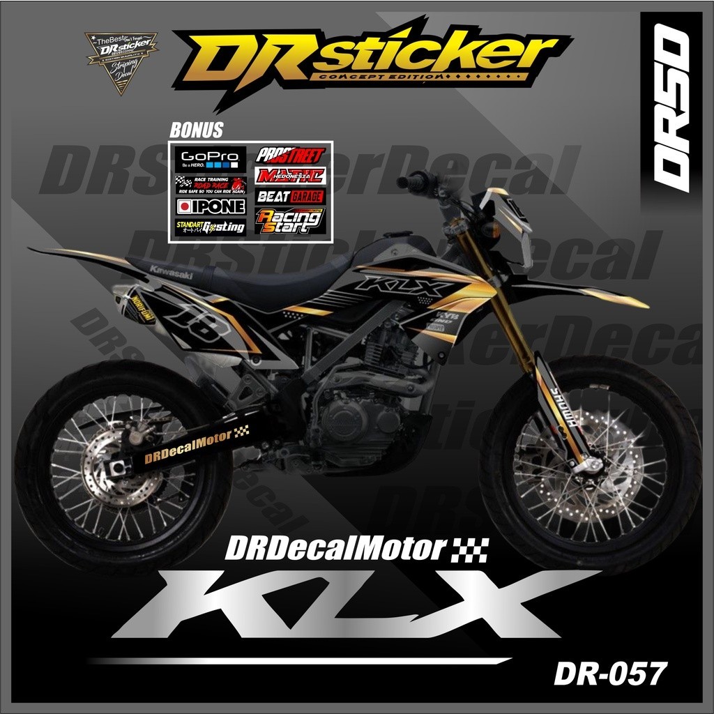 Decal Sticker Motor Cross KLX 150Bf Fullbody - Dekal Stiker KLX Bf Custom Desain Simpel DR-STICKER