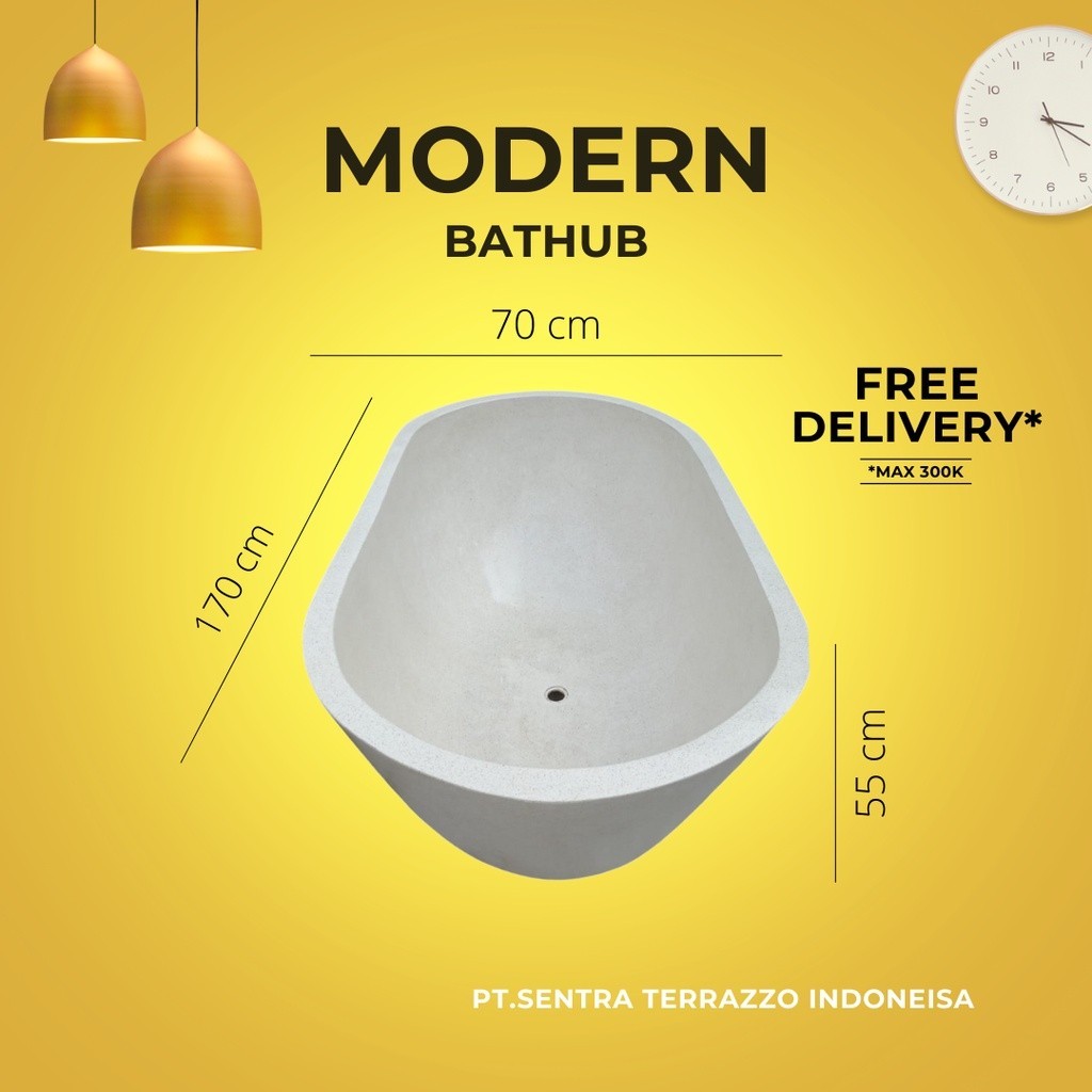 Bathub Terrazzo Dewasa Bak Kamar Mandi Minimalis Bathup Teraso Keramik Serbuk Batu Marmer