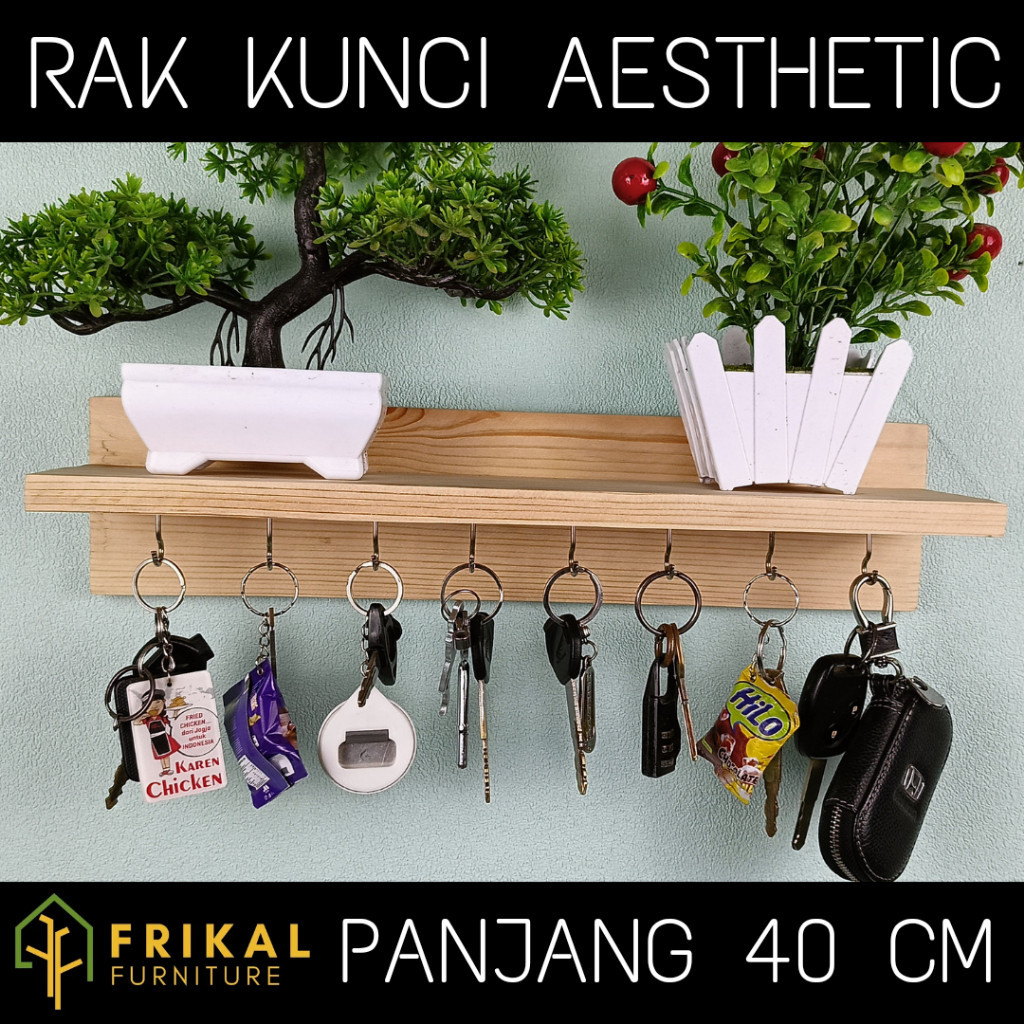 Rak gantung kunci dinding kayu Aesthetic/ Rak Tempat Gantungan Kunci Dinding Aesthetic Minimalis Uni