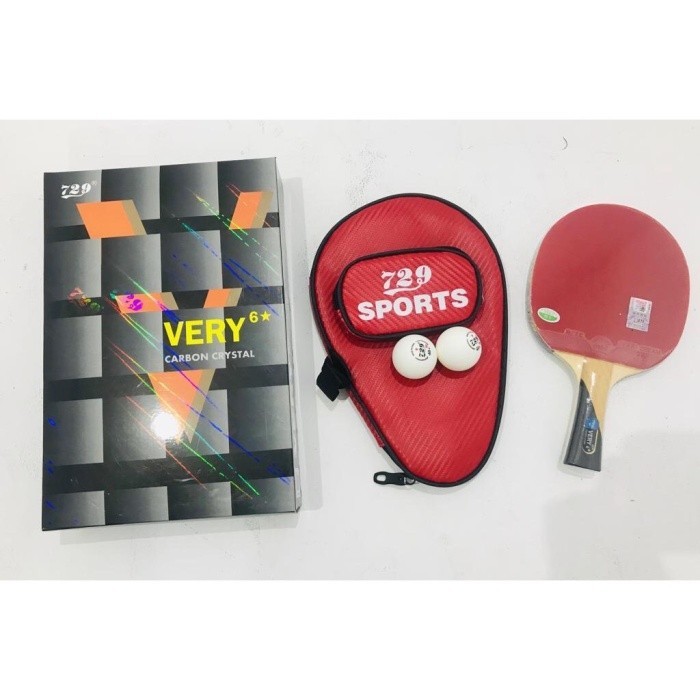 Bet Bat Tenis Meja Pingpong 729 Very 6 Star Carbon Crystal Original -MNB23