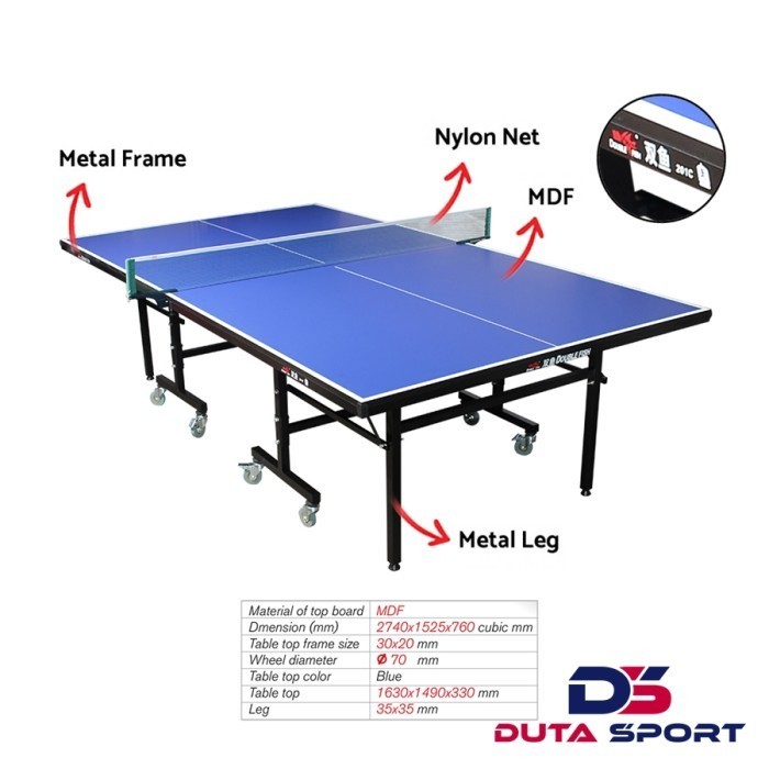 Meja Pingpong Tenis Meja Double Fish 201 C Import