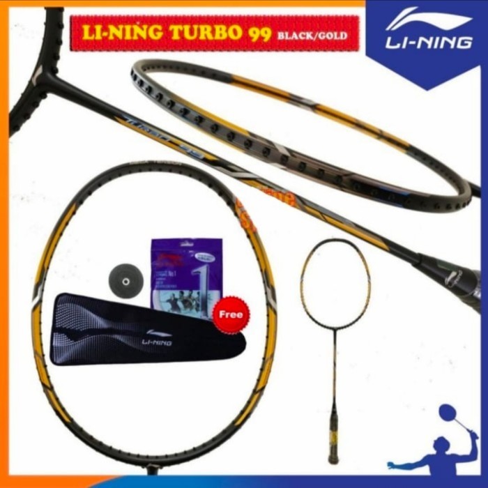 LINING Turbo 99 Raket Badminton LINING Turbo 99 Free Tas Senar No 1 -MNB24