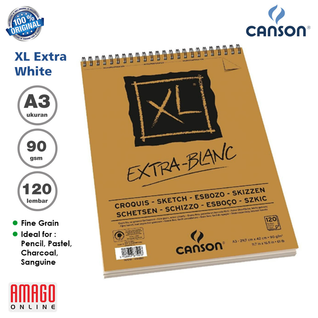 

CANSON XL Extra White - 120 sheets - A3 - 90G (Album) 200787501