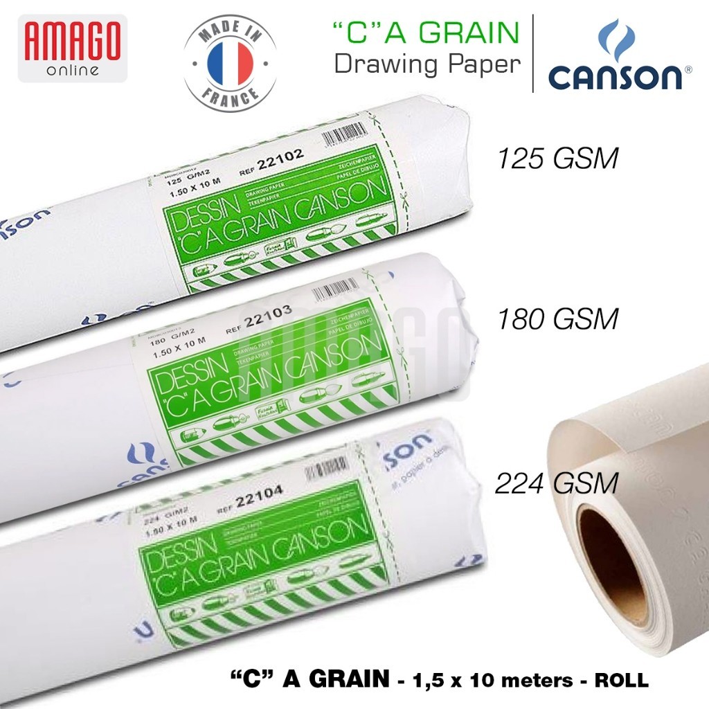 

CANSON C A Grain - Roll Drawing Paper - Gulungan 1,5x10m - Pilih Ketebalan Kertas