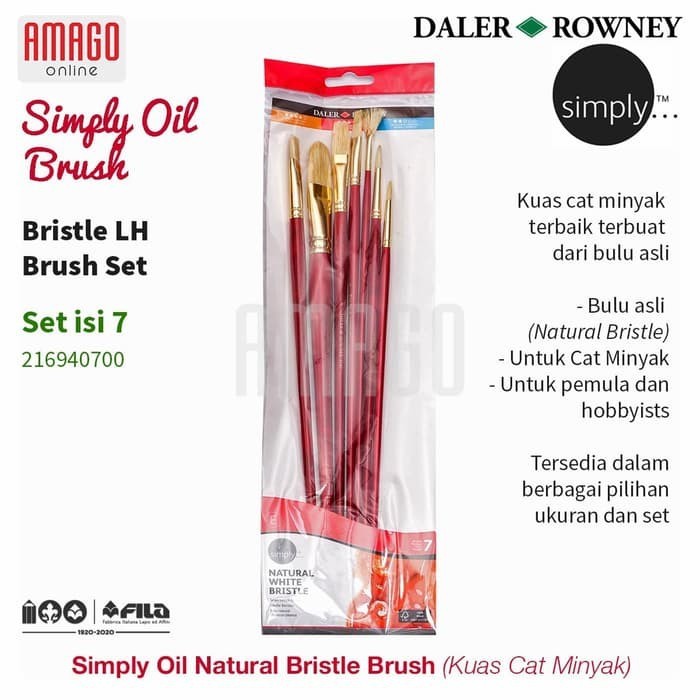 

DALER-ROWNEY Simply Oil Bristle LH Brush Set 7 pcs - 216940700