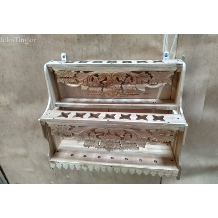 

Jagrak keris isi 14 bhn jati ukir Jepar bisa tempel tembok HA4251 murah