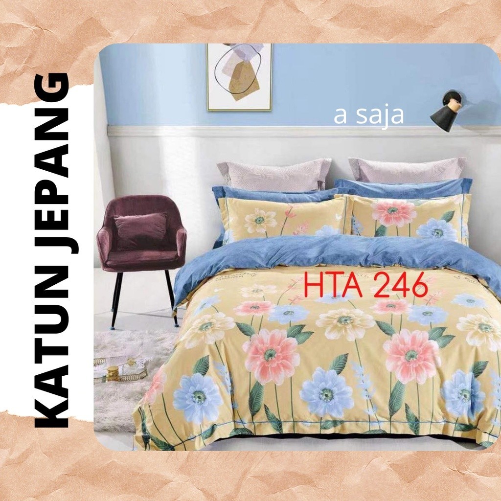 Proven Sprei - Sprei Katun Jepang Motif Bunga Kuning HTA 246