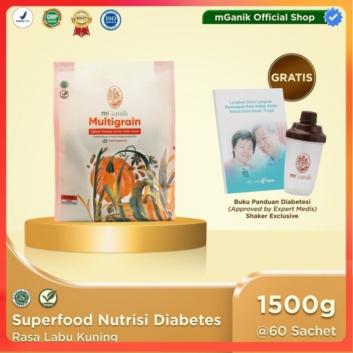 MGANIK MULTIGRAIN 1500gr (ISI 60 SACHET) 100% BPOM & MUI HALAL MGANIK GRAIN ORI DANISGINA
