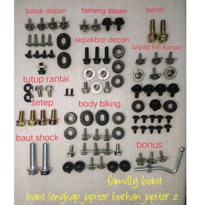 Baut full set jupiter z burhan. baut lengkap karet ring bosh jupiter z burhan