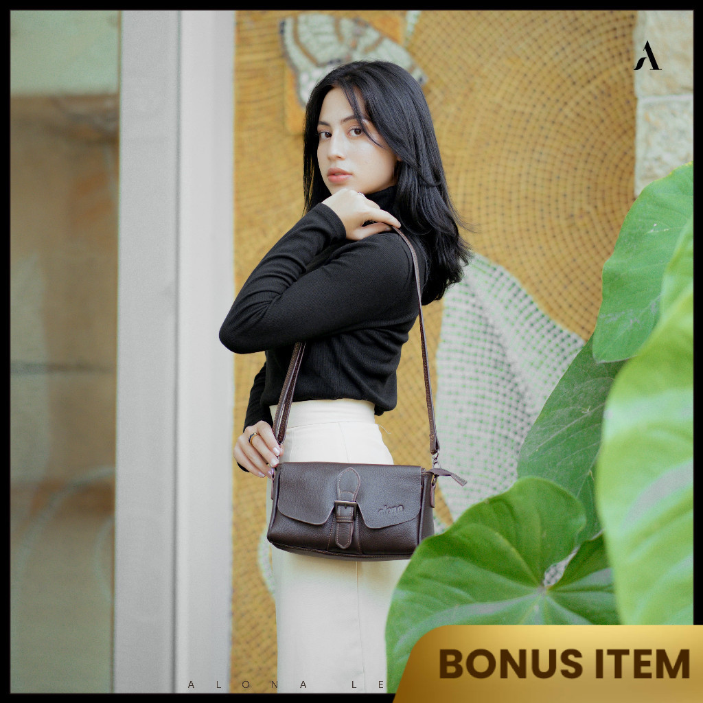 Alona leather Tas selempang wanita alona charlotte shoulder bag  kulit asli seriers terbaru
