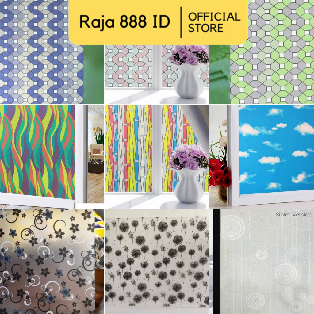 [Part 1] Wallpaper Stiker Kaca 90 cm x 3 meter Jendela Pintu Meja Kaca Polos Sandblast Sunblast Ribe