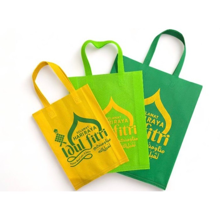 

TAS SPUNDBOND PARCEL GOODIE BAG IDUL FITRI LEBARAN DESIGN 1C-3 UKURAN