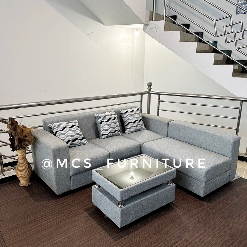 Sofa L Putus (bisa custom warna) Free meja Mebel Furniture Semarang Sofabed Kendal Demak Salatiga