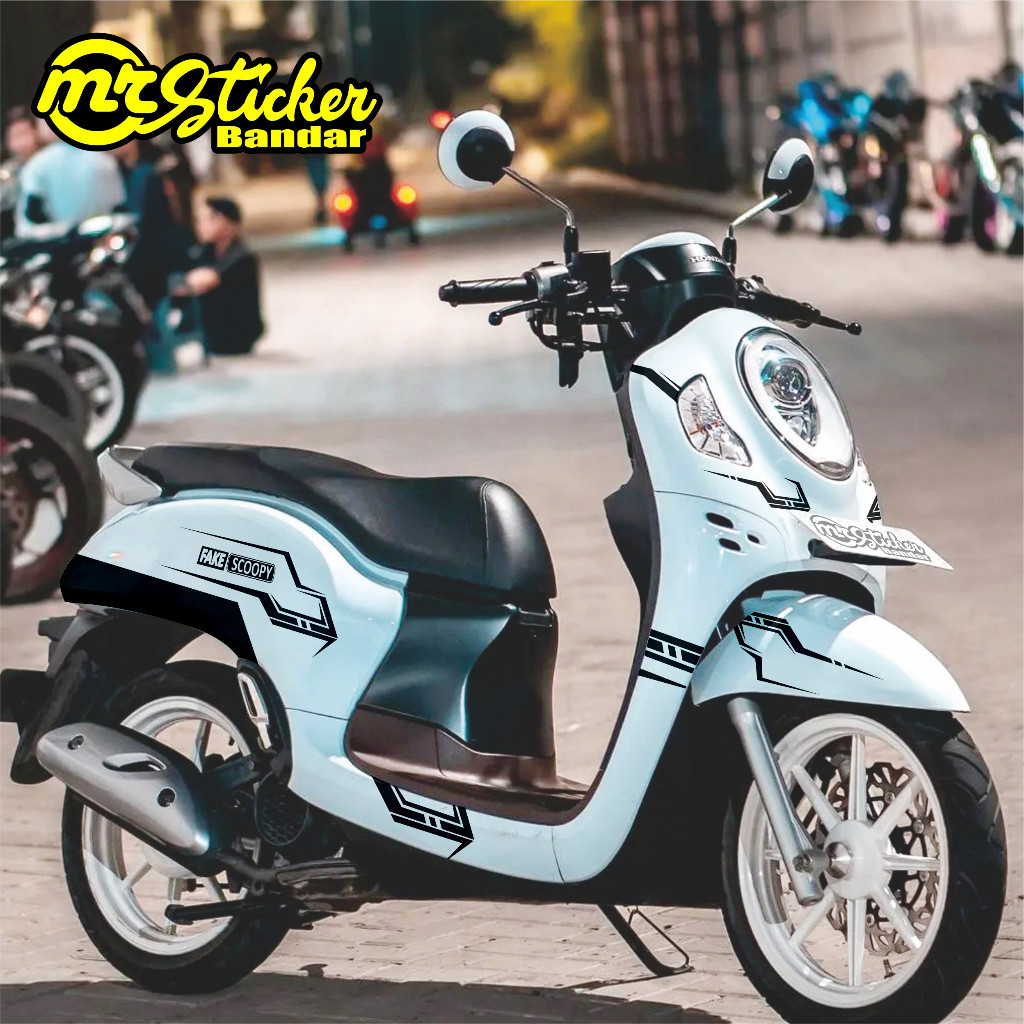 

Decal Scoopy full body Dekal Sticker New Fi Bisa untuk semua type scoopy PRESTIGE Strip Hitam