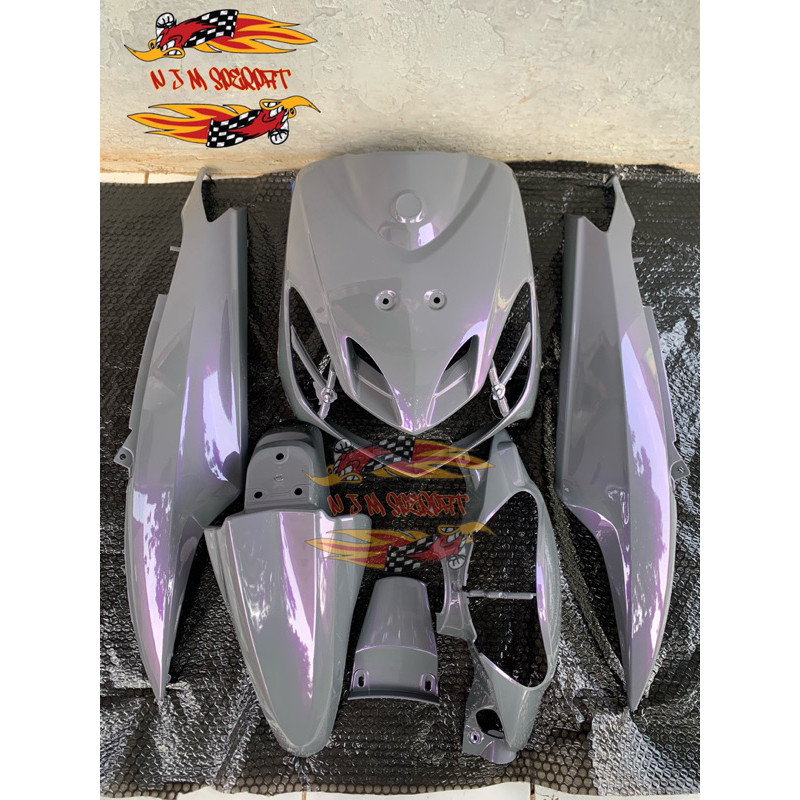 Cover full body halus yamaha mio smile nardo grey lembayung ungu (cat custom)