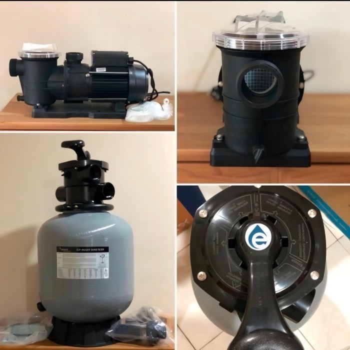 Mesin Pompa Air Kolam Renang 1HP + Sand Filter 16" Paket Kolam Renang
