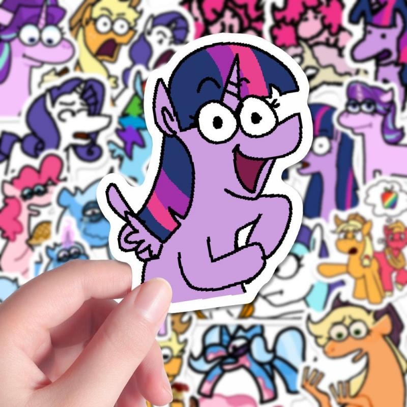 

58Pcs My Little Pony Stickers Kawaii MINISO Cute Twilight Sparkle Creative and Funny Abstract Anime DIY Hand Ledger Stickers