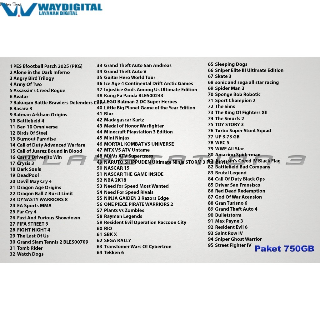 Hardisk Eksternal PS3 750GB