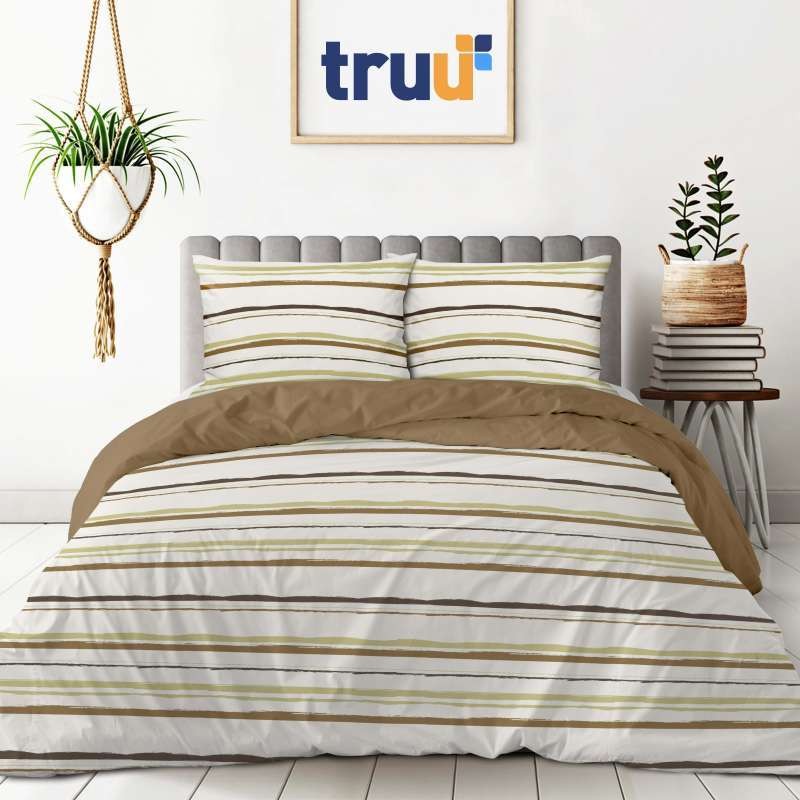 TRUU Bed Cover Eksklusif Striped Waves Brown TR.BC037