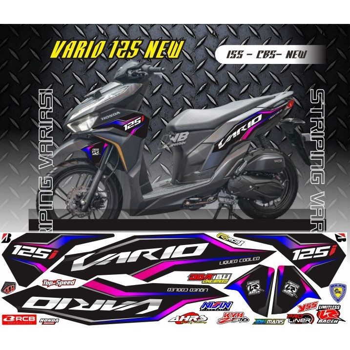 LIS SETIKER STRIPING VARIASI MOTOR HONDA VARIO 125 ISS CBS 2022 / 2023 VARIASI STIKER SETIKER