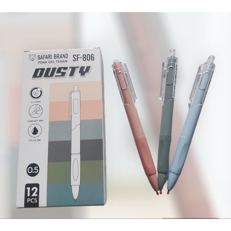 

Pulpen Clik Gel Dusty (12pcs) || Pulpen Cetekan Dusty Sf-806