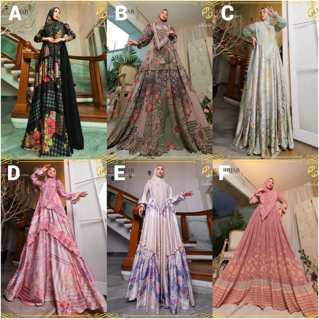 Gamis Syari VICTORIAN GARDEN Series by AGOEST HANGGONO - set Syar'i realpic ORI 100% Terbaru
