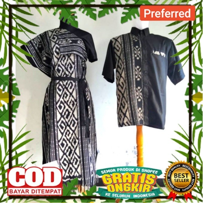 READY STOK COUPLE AURORA TORAJA HITAM COUPLE TENUN DRESS KONDANGAN PREWEDDING BAJU TENUN SERAGAM BAT