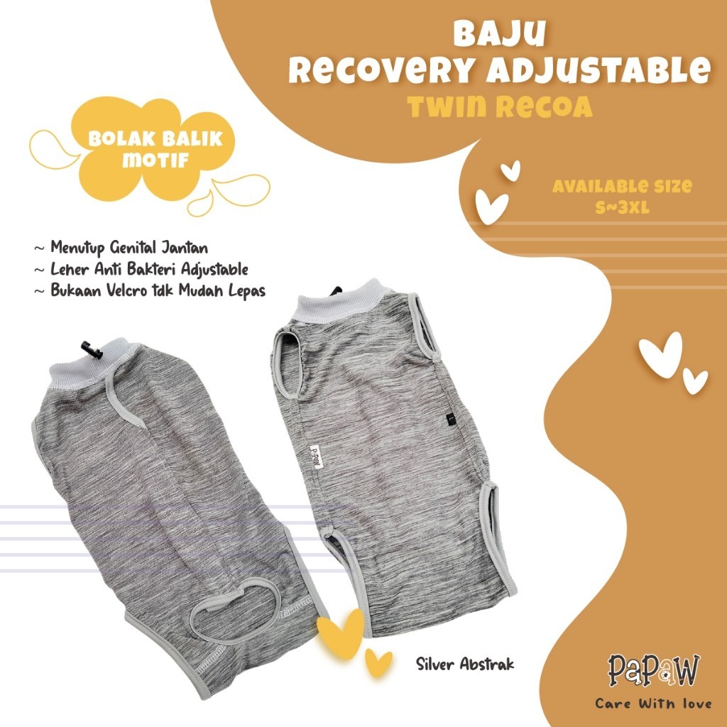 RB Baju Recovery Kucing Anjing Jantan Adjustable Untuk Steril Pasca Operasi