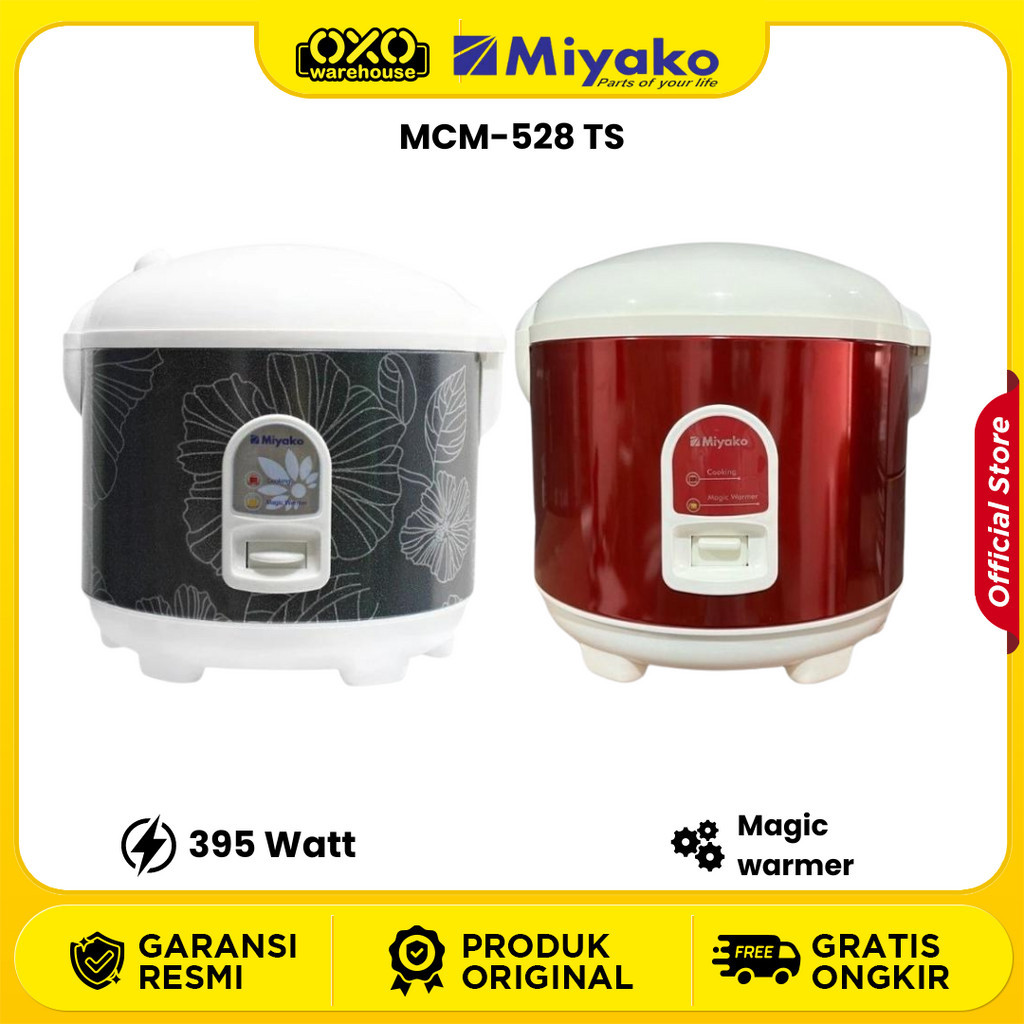 Miyako Rice Cooker MCM-528 TS 1.8 Penanak Nasi Mejikom Low Watt Garansi Resmi