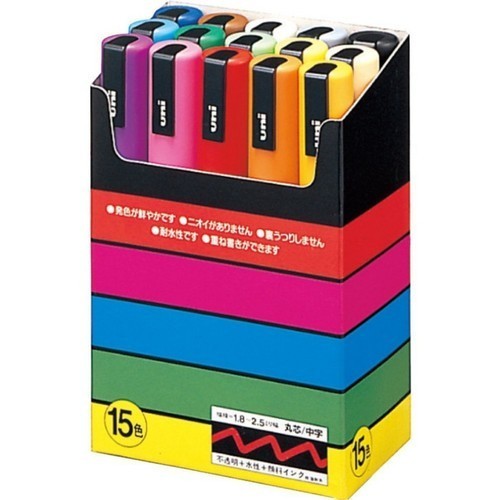 

PROMO!! -Uni POSCA PC-5M Marker Pen - Medium Tip Set 15 [Per 1 Set]