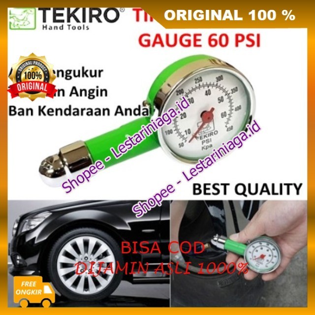 Alat Cek Pengukur Tekanan Angin Ban Mobil Motor Sepeda Tekiro  ORIGINAL