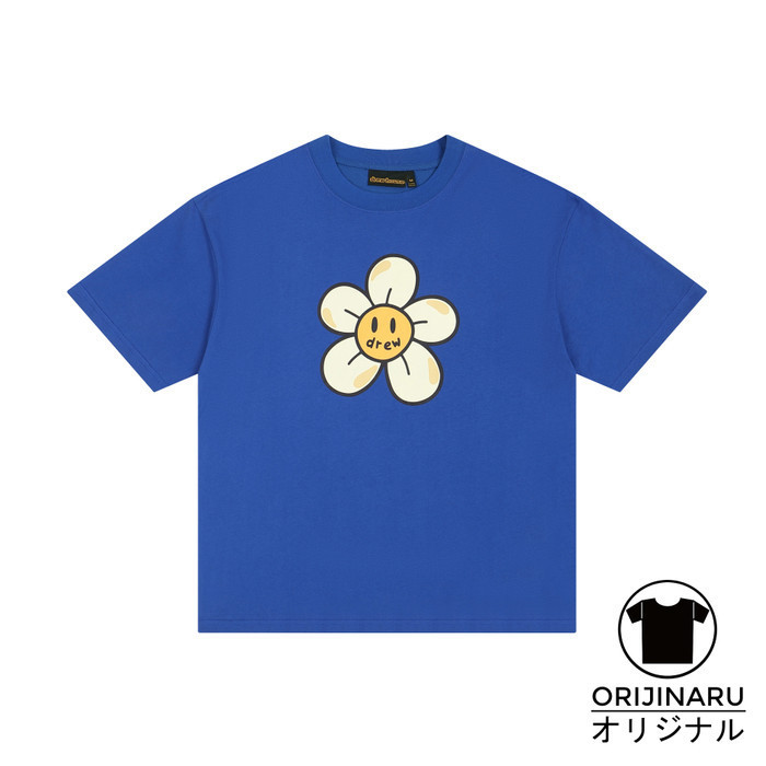 Tshirt Drew Flower Blue Tee Drew House Baju Kaos Branded Pria ドリューハウス
